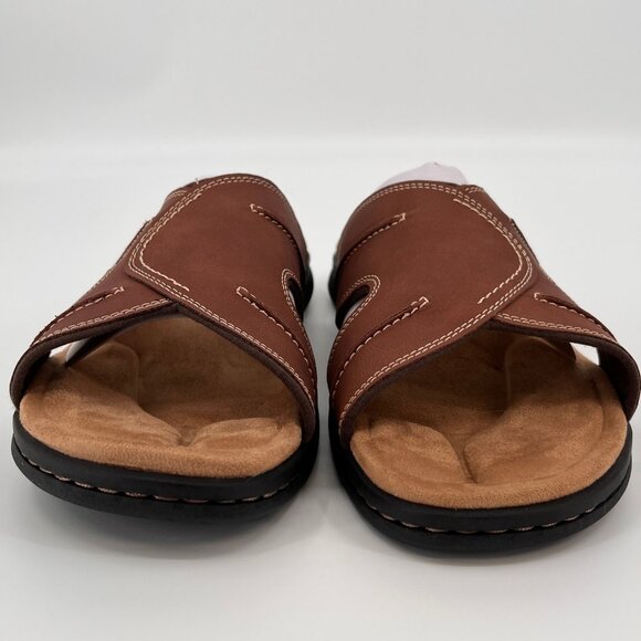 Dockers Sunland Slide Sandals Size 14M Rust Brown Faux Leather Upper Casual - Picture 3 of 11